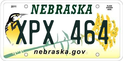 NE license plate XPX464