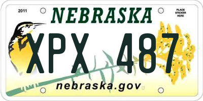 NE license plate XPX487
