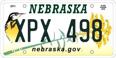 NE license plate XPX498