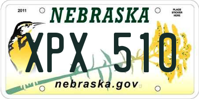 NE license plate XPX510