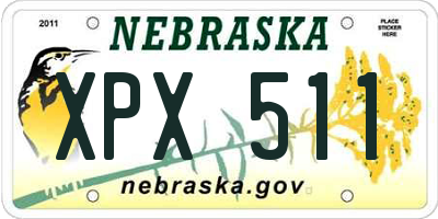 NE license plate XPX511