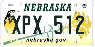 NE license plate XPX512