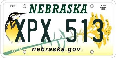 NE license plate XPX513