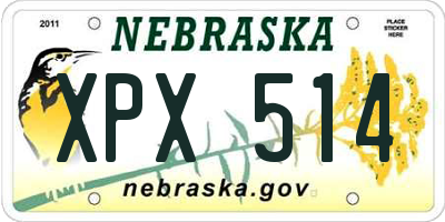NE license plate XPX514