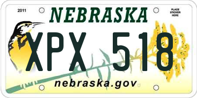 NE license plate XPX518