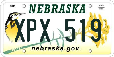 NE license plate XPX519