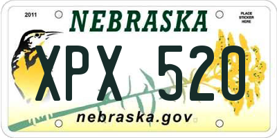 NE license plate XPX520