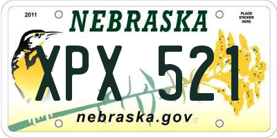 NE license plate XPX521