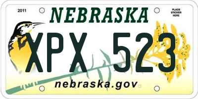 NE license plate XPX523