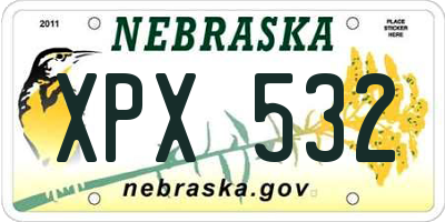 NE license plate XPX532