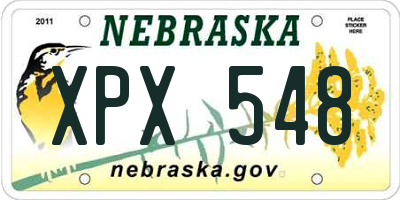 NE license plate XPX548