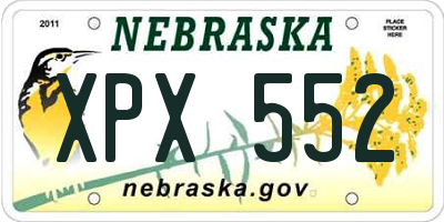 NE license plate XPX552