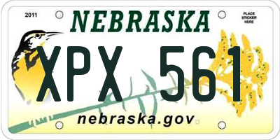 NE license plate XPX561