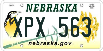 NE license plate XPX563
