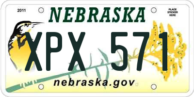 NE license plate XPX571