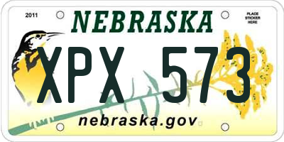 NE license plate XPX573