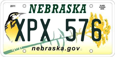 NE license plate XPX576