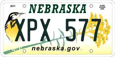 NE license plate XPX577