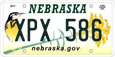 NE license plate XPX586
