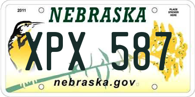 NE license plate XPX587