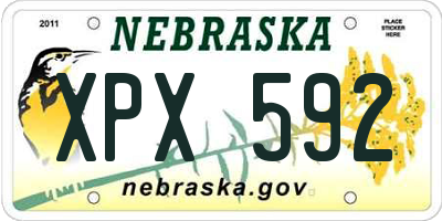 NE license plate XPX592