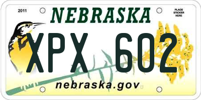 NE license plate XPX602