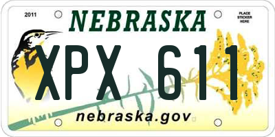 NE license plate XPX611