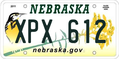 NE license plate XPX612