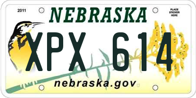NE license plate XPX614