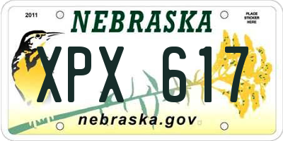 NE license plate XPX617