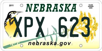 NE license plate XPX623