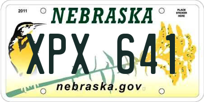 NE license plate XPX641