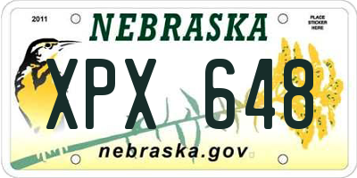NE license plate XPX648