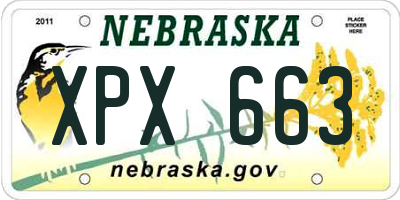 NE license plate XPX663