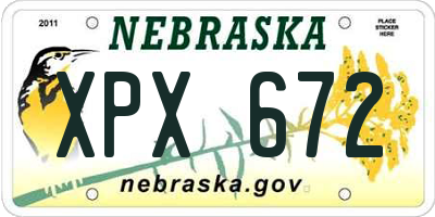 NE license plate XPX672