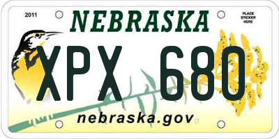 NE license plate XPX680