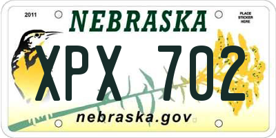 NE license plate XPX702