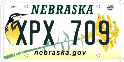 NE license plate XPX709