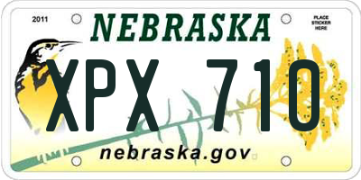 NE license plate XPX710