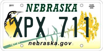 NE license plate XPX711