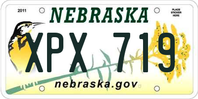 NE license plate XPX719