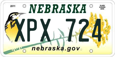 NE license plate XPX724