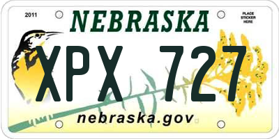 NE license plate XPX727