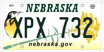 NE license plate XPX732