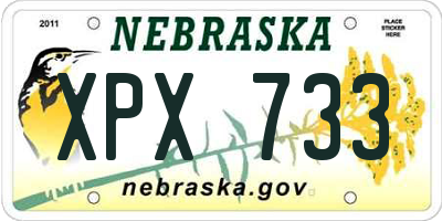 NE license plate XPX733
