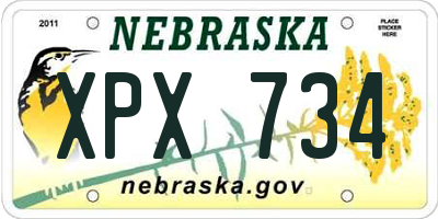 NE license plate XPX734