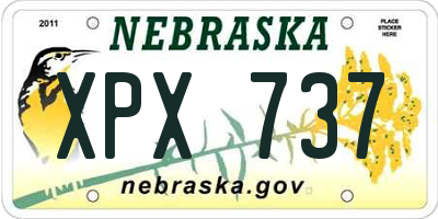 NE license plate XPX737