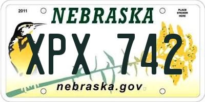 NE license plate XPX742