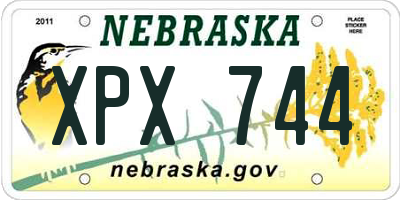 NE license plate XPX744