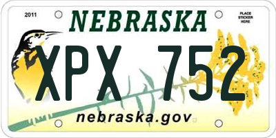 NE license plate XPX752